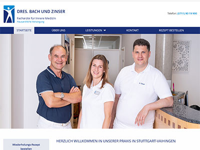 Screenshot Praxiswebsite Dr. Bach