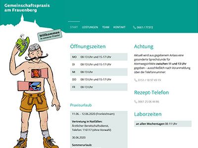 Screenshot Praxiswebsite Dres. Schüßler-Fien und Fuhrmann 