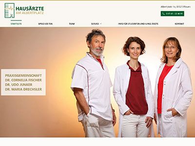 Screenshot der Praxiswebsite Dres. Fischer, Junker und Drechsler