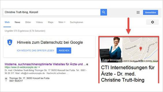 Screenshot Google-Suche