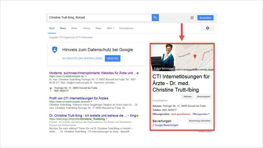 Screenshot Google-Suche