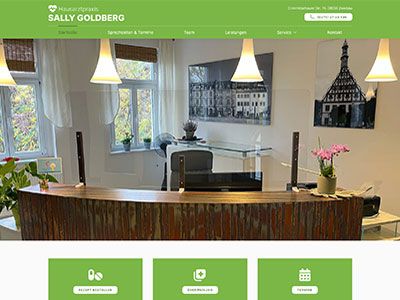 Screenshot der Praxiswebsite von Sally Goldberg