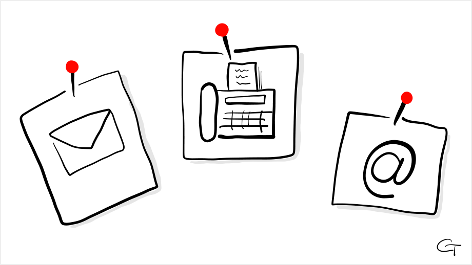 Illustration Brief, Fax und E-Mail