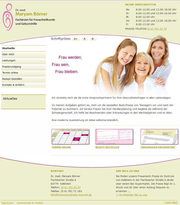 Screenshot der Praxiswebsite Dr. Börner